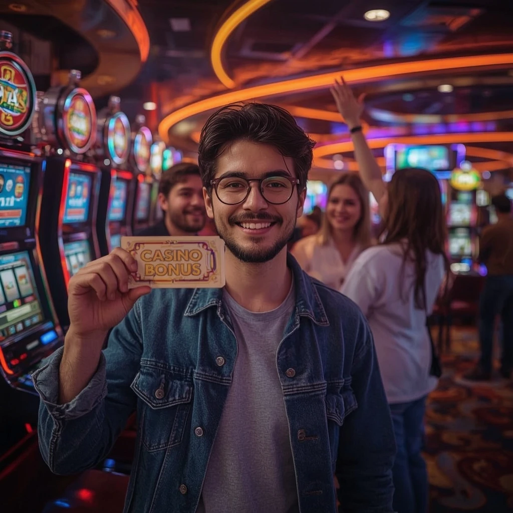 una persona con un bono de casino ROOBET CASINO